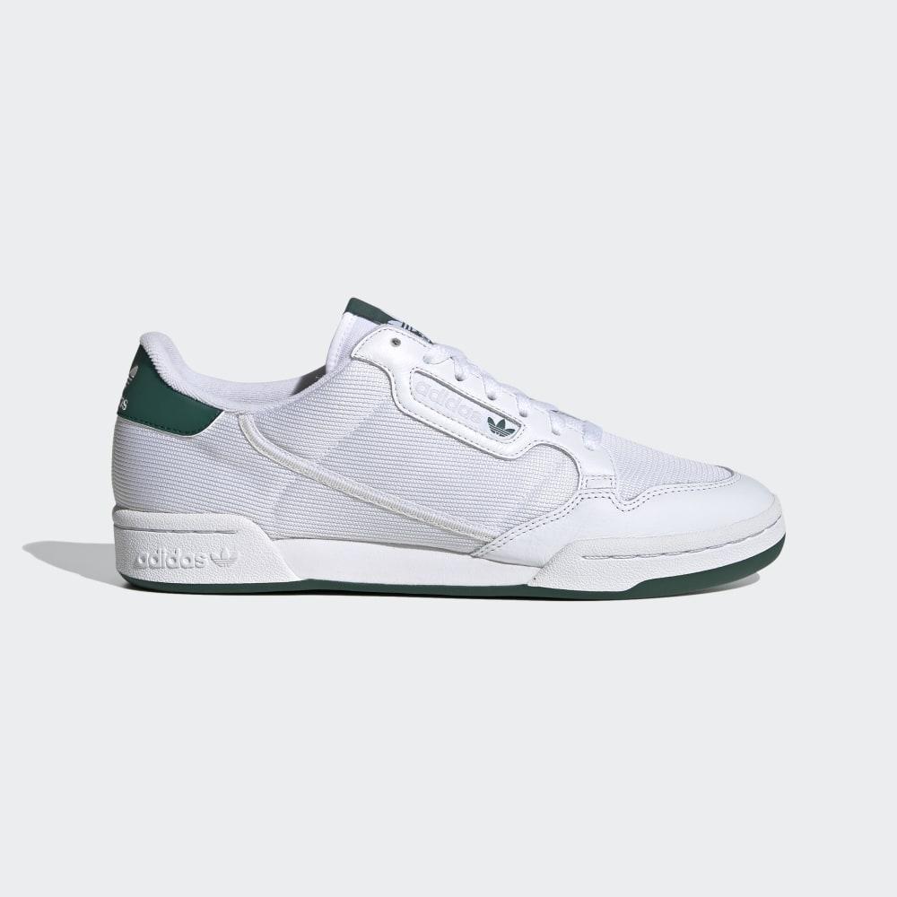 Adidas Men's Continental 80 Originals Shoes White/Grey/Green Ireland EF5995